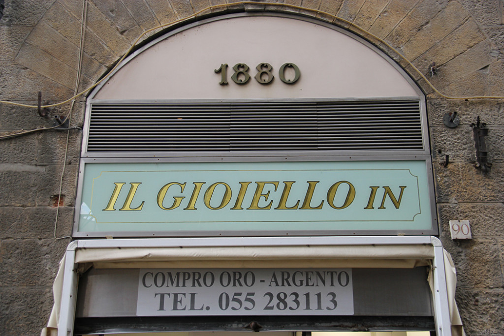 Insegna Il gioiello In, dal 1880 Insegna Il gioiello In, dal 1880