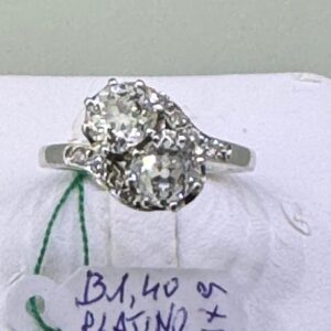 ANELLO IN PLATINO 950 mm con 2 BRILLANTI PER CT 1,40 I COLOR VVS 2 (OCCASIONE).