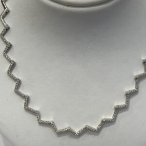 COLLIER IN ORO BIANCO DI GR. 28,80 E BRILLANTINI PER CT 1,40 H COLOR VS1