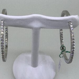 Orecchini oro bianco 18 KT E BRILLANTI per CT 1,14 diametro cm 4,00 peso gr.13,80