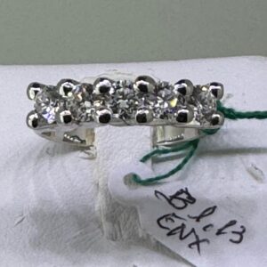 VERETTA ORO BIANCO CON 5 BRILLANTI PER CT 1,13 G COLOR PUREZZA VVS2