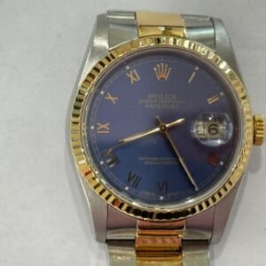 Rolex Date Just acciaio e oro, 36mm diametro, anno 1990, revisionato, completo scatola e garanzia più un anno di garanzia del negozio.
